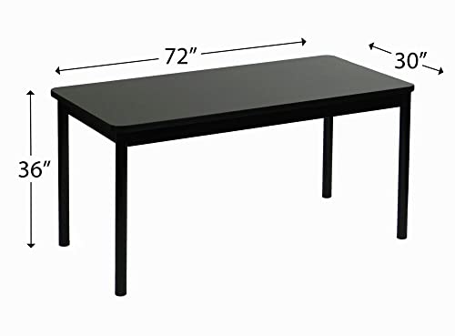 Correll Office Workstation Table, 30"x72", Black Granite