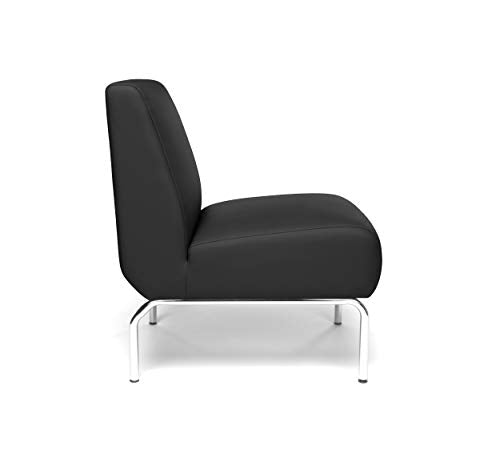 OFM Triumph Series Armless Modular Lounge Chair, in Black (3000-PU606)
