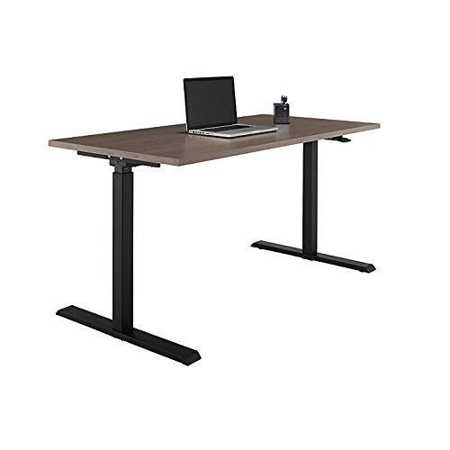 Realspace Magellan Pneumatic Sit-Stand Height-Adjustable Desk, Gray