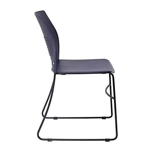 Flash Furniture HERCULES Series Set of 5 Commercial Stack Chair - 660 lb. Capacity - Navy Perforated Back