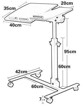 MaGiLL Laptop Rolling Cart Table Height Adjustable Mobile Stand Desk