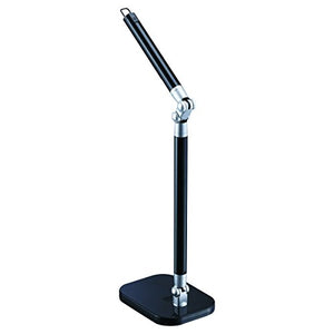 Black and Decker Office LED7BAR-BLK PureOptics Exalt Bar 5W Flicker-Free Natural Daylight LED Desk Lamp with USB Charging Port, 4 Dimming Levels (306 Lumens), 19" x 13.5" x 6", Black/Gray