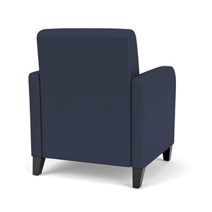 Lesro Siena Polyurethane Lounge Reception Guest Chair in Blue/Black