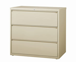 Office Dimensions Commercial Grade 42" Wide 3 Drawer Lateral File Cabinet, Putty