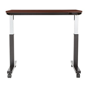 OSP Furniture PHAT2448M3 Pneumatic Height Adjustable Table, Mahogany Top with Black Base