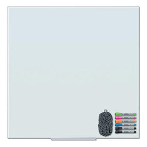 U Brands 3976U00-01 U Brands 3976U0001 Floating Glass Dry Erase Board, 36 X 36, White