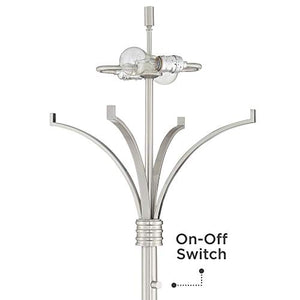 Possini Euro Design Candice Modern Floor Lamp 64" Brushed Nickel Dual Shade
