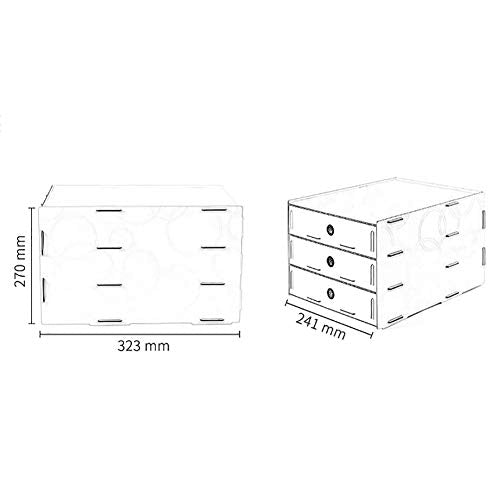 Wooden File Cabinet Desktop Office Organizer White 38x25x34cm