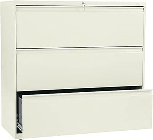 HON 893LL 800 Series Three-Drawer Lateral File Cabinet, 42" Putty