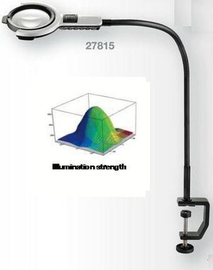 Eschenbach No. 27815 Vario LED flex Desk Light Stand Magnifier, 2.5x - 6D - Aspheric Lens Dim. 76 mm, stand length 600 mm