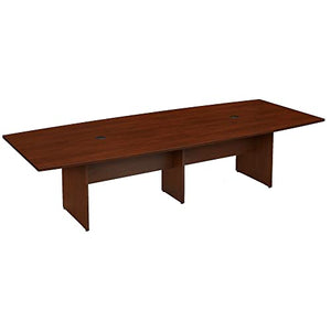 Bush Business Furniture Conference Table for 8-10 People | Boat Shaped 10 FT Meeting Desk, Hansen Cherry