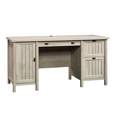 Sauder 421934 Costa Computer Desk, L: 59.06" x W: 23.31" x H: 30.00", Chalked Chestnut finish