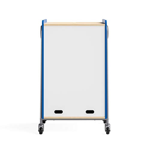 Safco Rolling Storage Cart with Magnetic Dry-Erase Back, Electric Blue, 48" H