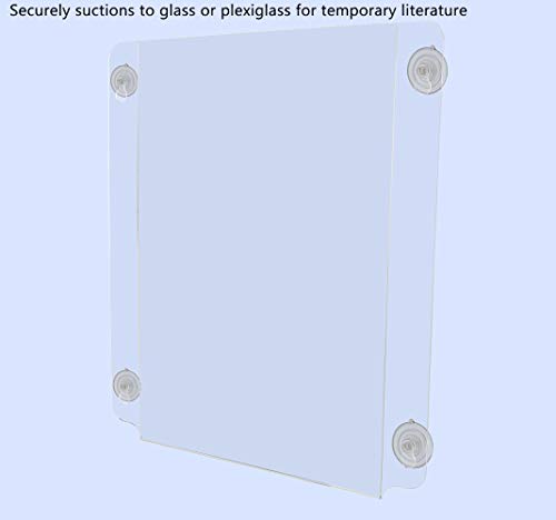 Marketing Holders 12" W x 18" H Window Sign Mount Signage with Suction Cups Pack of 6 Double-Sided Hours of Operation Announcement Holders