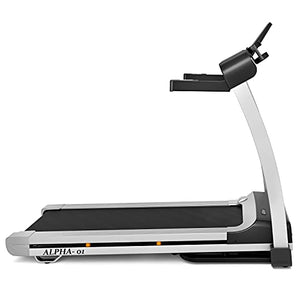 MKHS folding treadmill for Home with LED Display, Tablet & Cup Holder, Pulse Grips, Shock Absorber, 330 LB Max Weight, Easy Assembly with Space-saving Folding System for Home Gym Use - ALPHA-01, Black