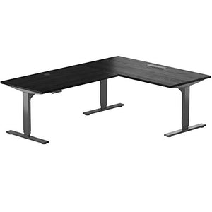 PROGRESSIVE AUTOMATIONS Desk L Shaped Standing Desk 78x60, Corner Standing Desk Adjustable Height, sit Stand Home Office Desk Electric - Corner Ryzer, ebony ash, SD-FLT-05-Black-DT-7860-EA-DA-10-Black
