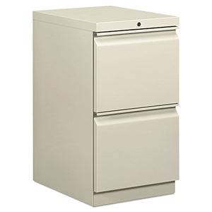 HON Efficiencies Mobile Pedestal File with Two File Drawers, Light Gray
