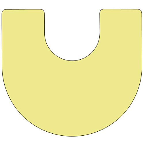 Flash Furniture 60''W x 66''L Horseshoe Yellow Thermal Laminate Activity Table - Height Adjustable Short Legs