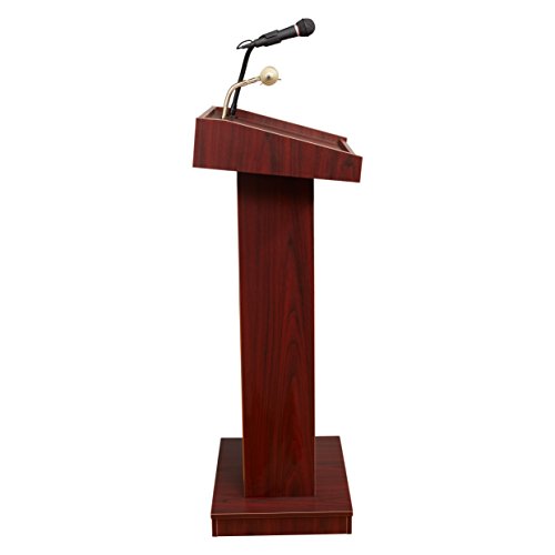 Oklahoma Sound 800X- My/LWM-6 Orator Lectern & Tie Clip Mic, Mahogany