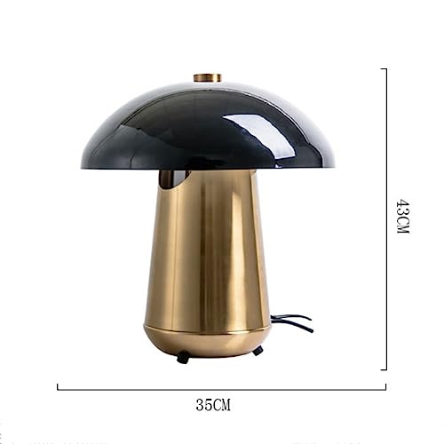 DOOKAA Classic Brass Desk Lamp - Vintage Metal Mushroom Table Lamp