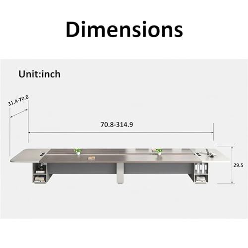 KAGUYASU Contemporary Large Conference Table Set: Office Desk and Chair Combo for Meeting Rooms (D236.22*W59.06*H29.53 inches Table + 22 Chairs)