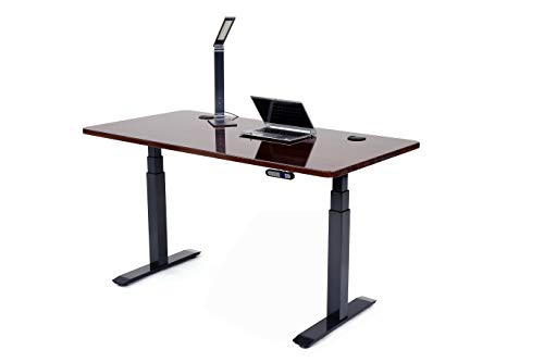 ApexDesk FX60ENW Flex Series 60" Electric Height Adjustable Standing Desk w/, Memory Preset Controller, English Walnut Top and Black Frame