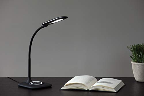 Essentials by OFM ESS-9004-8PK-BLK Ofm Essentials LED Desk Lamp with Integrated Wireless Charging Station (Pack of 8), Black