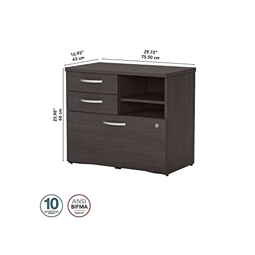 Bush Business Furniture Studio C Office Storage Cabinet with Drawers and Shelves, Storm Gray (SCF130SGSU)