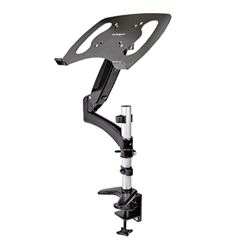 StarTech.com Desk Mount Laptop Arm - Full Motion Articulating Arm for Laptop or Single 34" Monitor - VESA Mount Laptop Tray Bracket - Ergonomic Adjustable Notebook Stand - Desk-Clamp (ARMUNONB1)