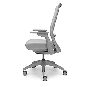 Allsteel Evo Office Chair with Lumbar Support, Adjustable Arms, Activated Recline - Gray Frost Mesh