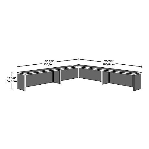 Sauder OfficeWorks Affirm Reception Station, Classic Cherry, 70.87" x 70.87" x 13.58