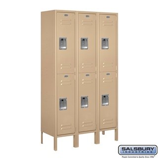 Salsbury Industries 62352TN-U Double Tier 36-Inch Wide 5-Feet High 12-Inch Deep Unassembled Standard Metal Locker, Tan Brown