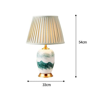 BBAUER Ceramic Desk Lamp New Chinese-Style Landscape Retro Zen Bedroom Bedside Lamp