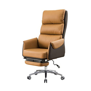 CBLdF High Back Boss Chair, PU Leather Executive Ergonomic Office Chair (Orange/Brown)