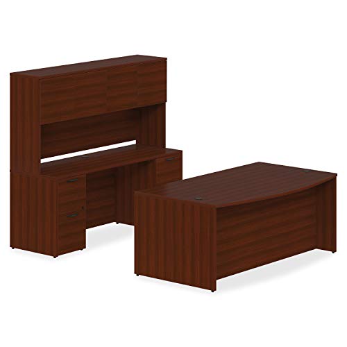 Lorell Mahogany Left Return Desk 48"x24"x29
