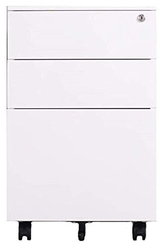 SHABOZ Lockable Mobile File Cabinet with Push-Pull Drawer - Black (50x39x60cm)