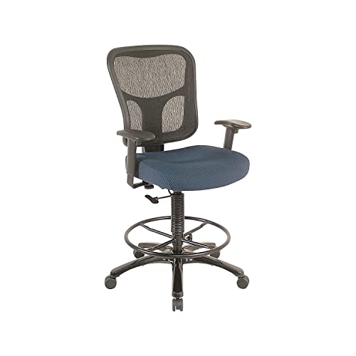 Tempur-Pedic Drafting Stool with Mesh Back, Navy - TP8200-NAVY