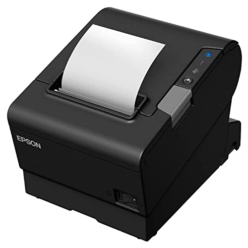 Epson TM-T88VI Thermal Receipt Printer, Black - Ethernet/USB/Serial, NFC, 180 dpi, DAODYANG Printer_Cable