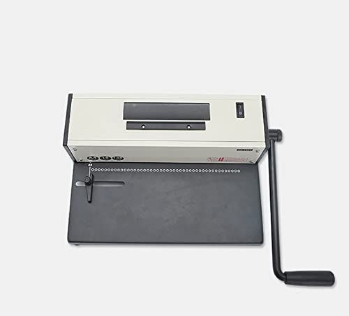 Binding Device, Comb & Spiral Binding Machine for A4 - Manual Round Hole & Electric Coil Insert - Adjustable Side Edge - Sturdy Metal Construction
