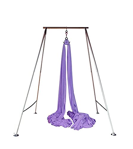 YIYIBYUS Aerial Yoga Stand 9.6 Ft Height Yoga Swing Frame Stand Outdoor Indoor 300Kg Load Bearing Metal Yoga Swing Aerial Silks Stand Yoga Frame US Stock