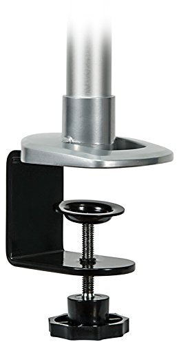 Mount-It! Dual Monitor and Laptop Desk Stand Mount with Mouse Pad Holder | 3 Gas Spring Arms | Fits Monitors up to 27 Inches | Laptop Notebook Tablet or Keyboard Tray Included | C-clamp Base | Silver