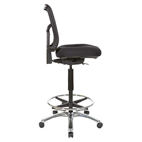 Office Star Drafting Chair with Footring, Coal FreeFlex and Chrome Base