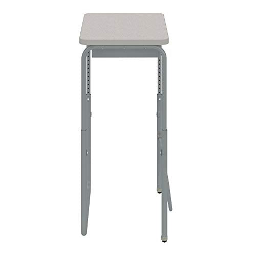 Safco AlphaBetter 2.0 Student Desk with Swinging Footrest Bar, Sit to Stand, 29”-43”, Pebble Gray