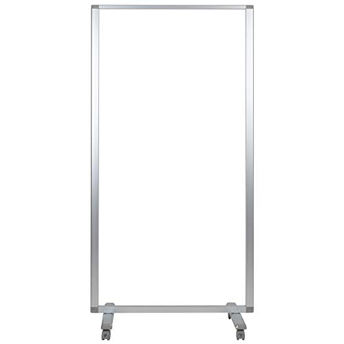 Flash Furniture Raisley Mobile Freestanding Clear Room Divider Sneeze Guard