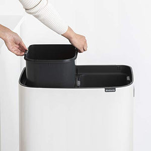 Brabantia Bo Touch Bin Hi Recycling 2x30 litres, White