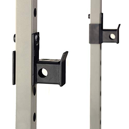 Fitness Reality Multi-function, Adjustable Power Rack Squat Stand with J-Hooks, landmine, and weight storage attachment (2809)