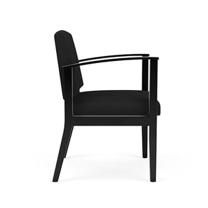 Lesro Amherst Wood Reception Guest Chair in Black/Castillo Black