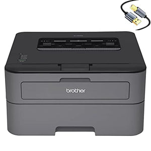 Brother HL-L2300DB Monochrome Laser Printer with Duplex Printing for Home Business Office - 2400 x 600 Resolution - 27 ppm, Hi-Speed USB 2.0, 250-sheet Capacity, CBMOUN USB Printer Cable