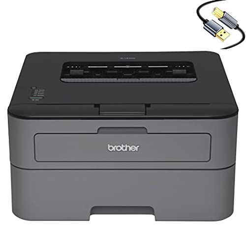 Brother HL-L2300 Monochrome Laser Printer with Duplex Printing for Business Office Home - 2400 x 600 Resolution - 27 ppm Print Speed, Hi-Speed USB 2.0, 250-sheet Capacity, Tillsiy USB Printer Cable