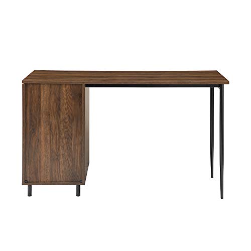 Walker Edison 3 Drawer Modern Wood and Metal Computer Writing Desk Home Office Workstation Small 52 Inch, Dark Walnut
